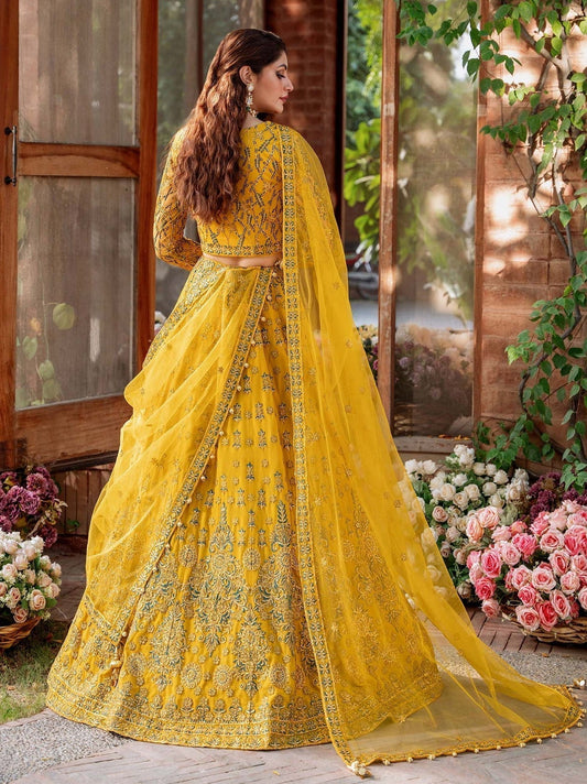 Akbar Aslam Mastani Embroidered Net 3Pc Suit - SHEHERNAZ - Riwayat-e-khas