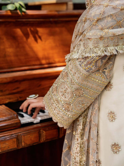 Akbar Aslam Mastani Embroidered Net 3Pc Suit - MEHRUNISA - Riwayat-e-khas