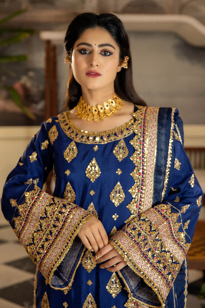 Jahaa'n Ara by Serene Embroidered Raw Silk Suit SRS-07 - Riwayat-e-khas