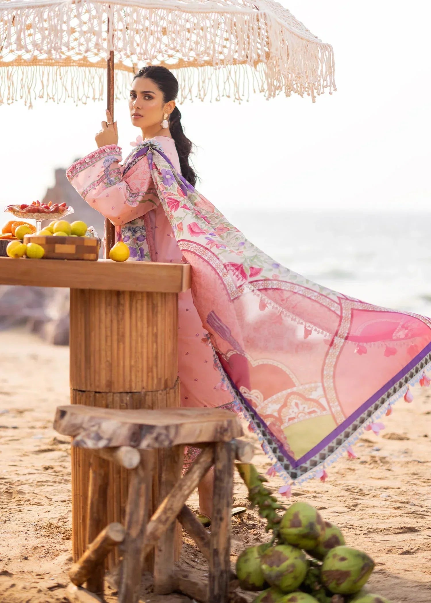 Sadaf Fawad Khan | Siraa Luxury Lawn 24| Eira (A) - House Of Anaya