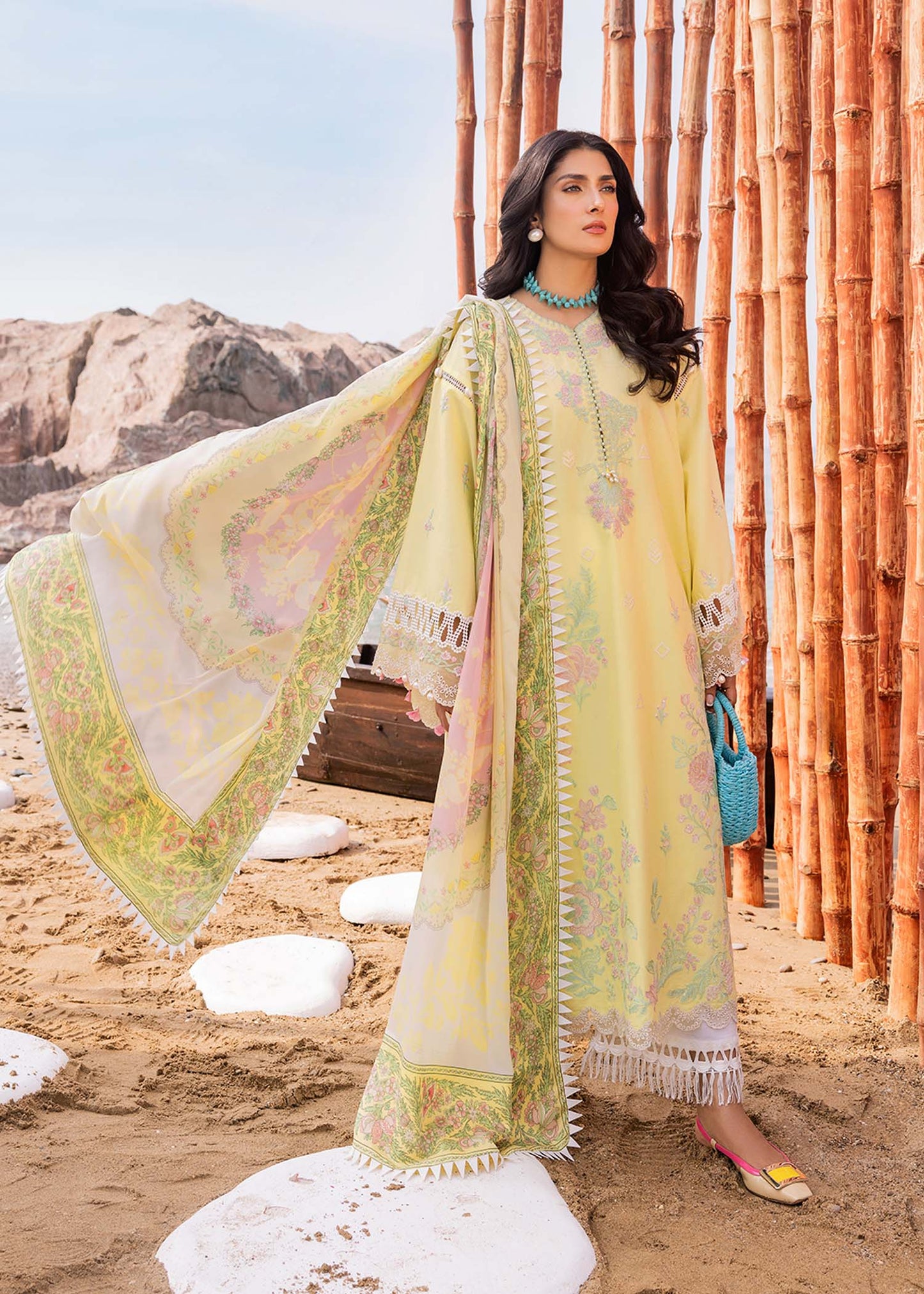 Sadaf Fawad Khan | Siraa Luxury Lawn 24| Amani (A) - House Of Anaya