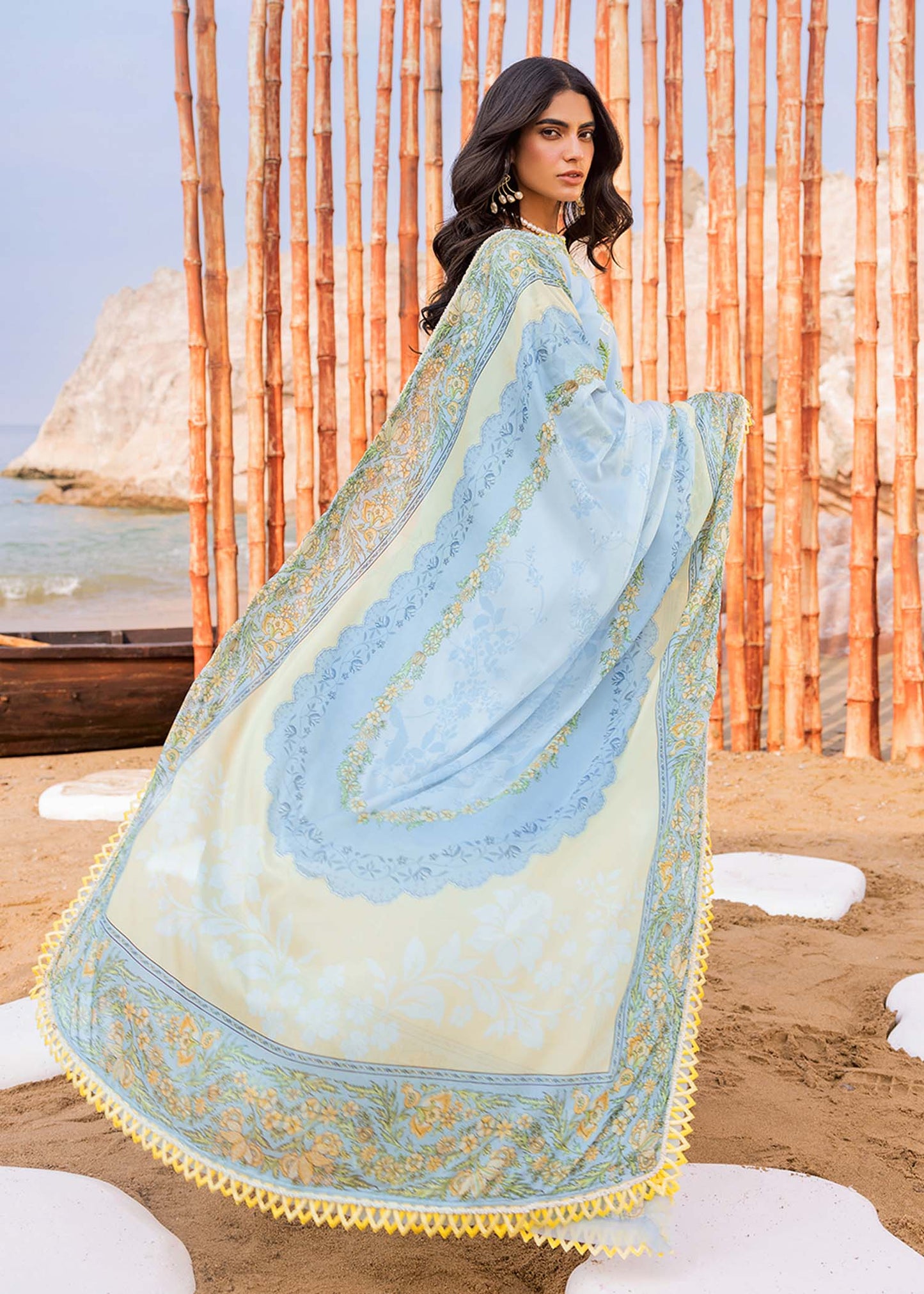 Sadaf Fawad Khan | Siraa Luxury Lawn 24| Amani (B) - House Of Anaya