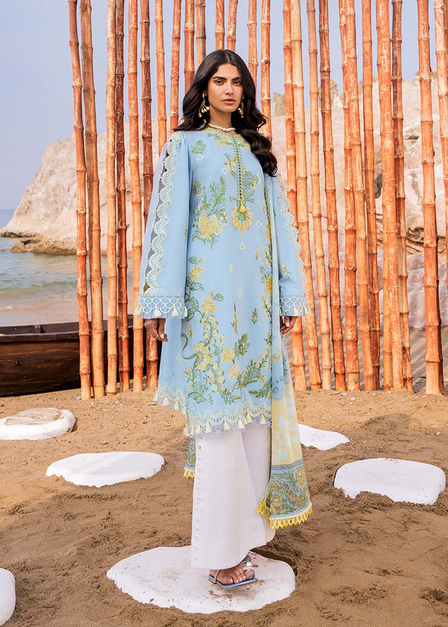 Sadaf Fawad Khan | Siraa Luxury Lawn 24| Amani (B) - House Of Anaya