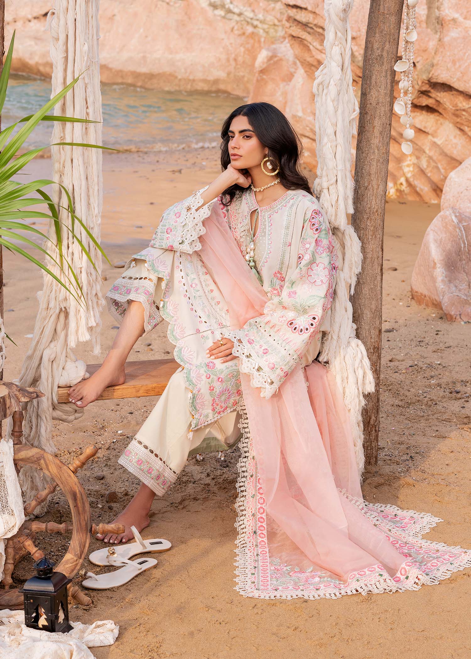 Sadaf Fawad Khan | Siraa Luxury Lawn 24| Calah (B)