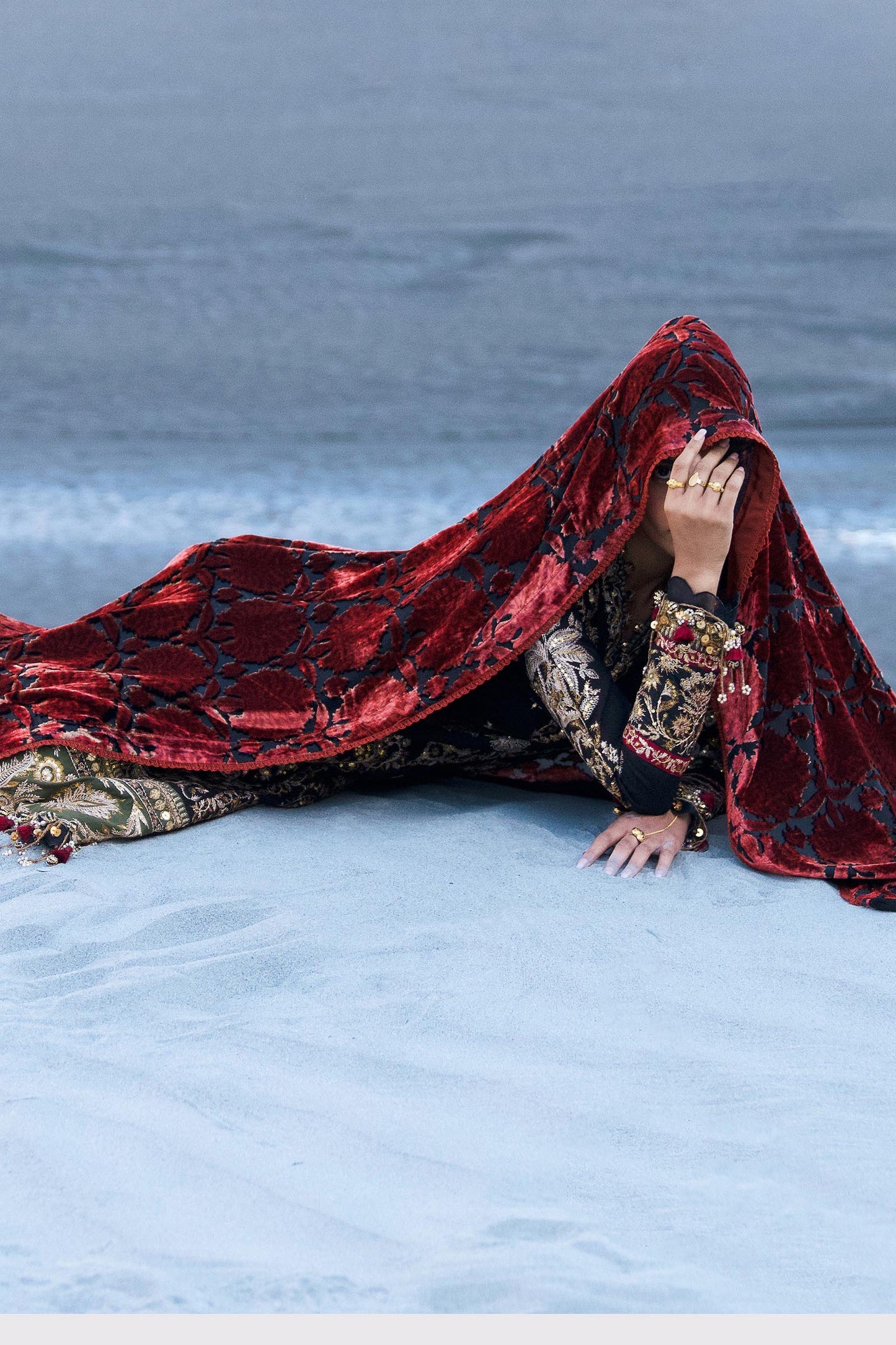 Sana Safinaz | Winter Shawl 24 | S241-001A-3CP - House Of Anaya