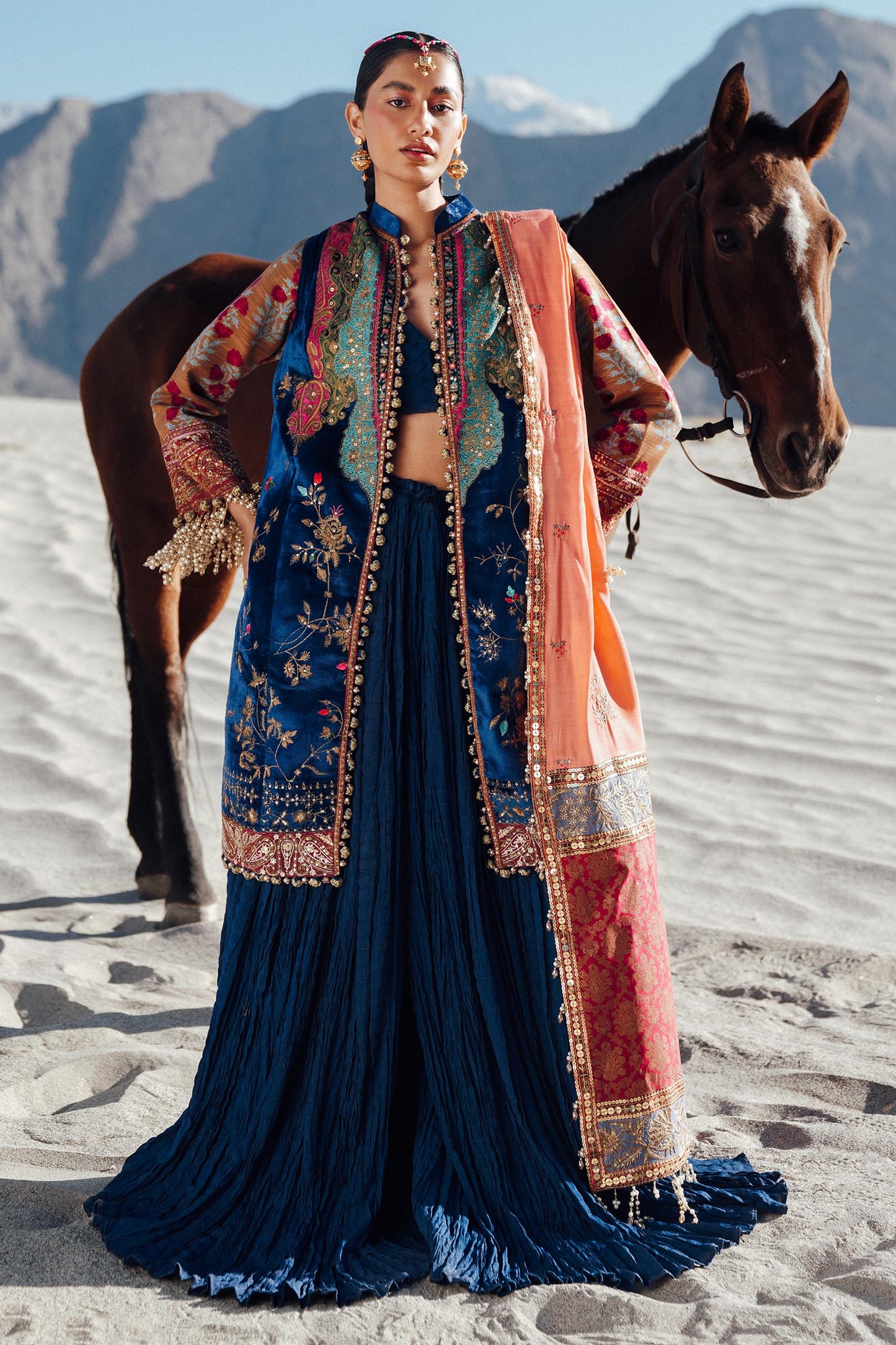 Sana Safinaz | Winter Shawl 24 | Velvet V241-001-3CP - House Of Anaya