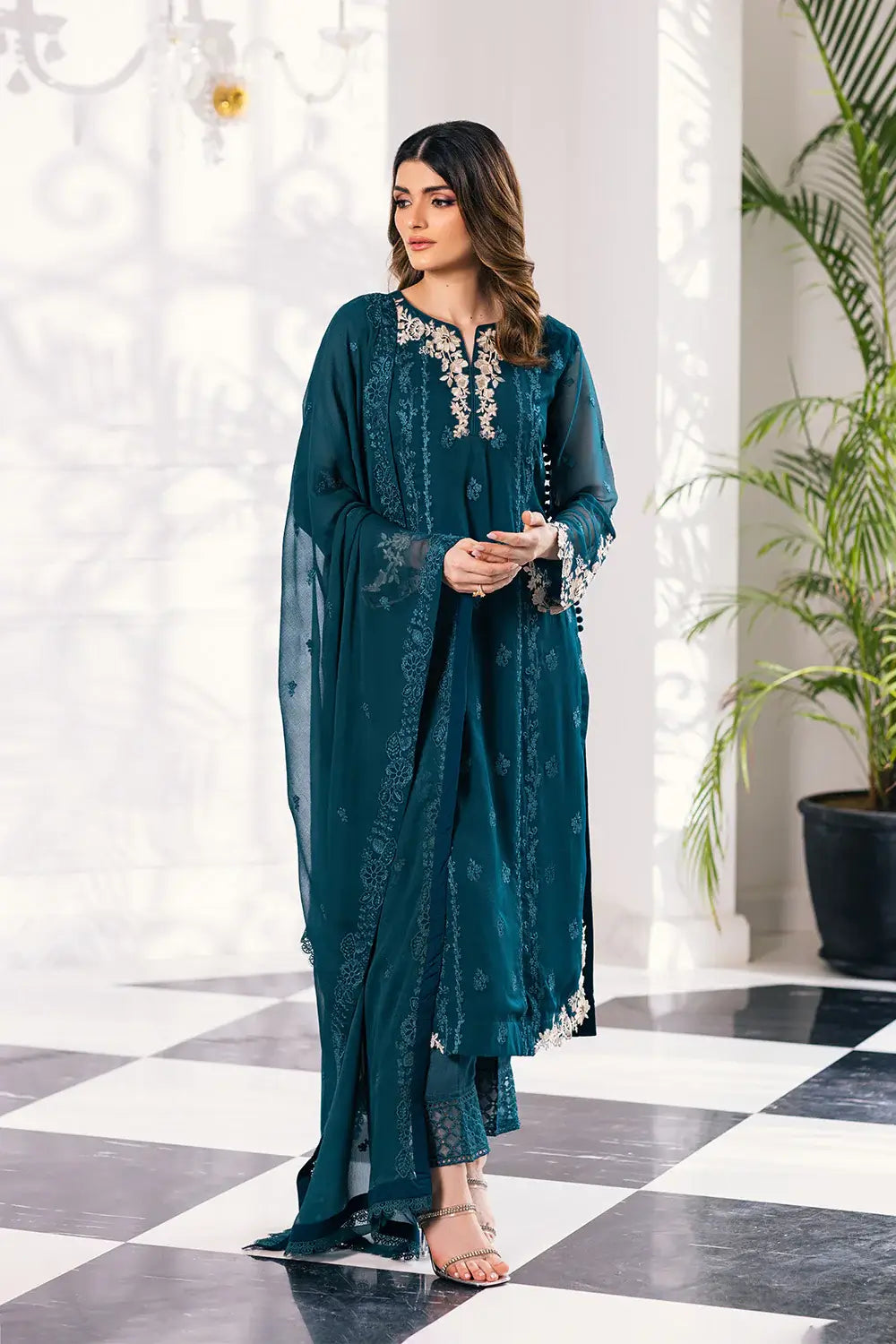 Azure | Embroidered Ensembles 23 | Seaweed - House Of Anaya