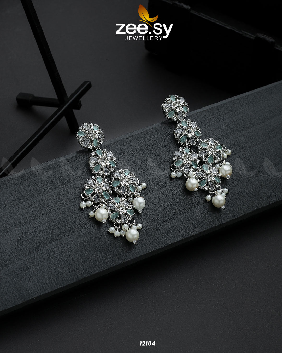 Silver Orchid Earrings - Libasekhas