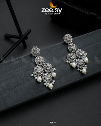 Silver Orchid Earrings - Libasekhas