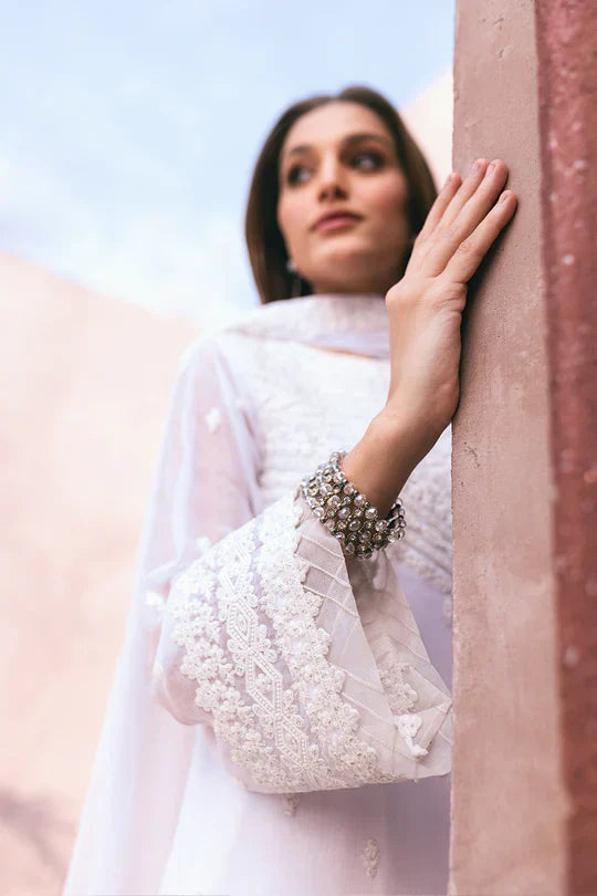 Azure | Embroidered Ensembles 3 Pcs | Snow Haze - House Of Anaya