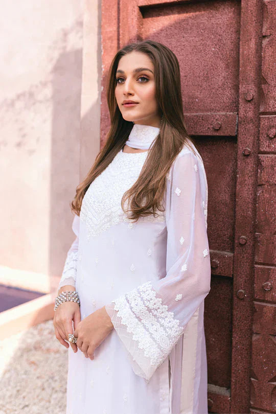 Azure | Embroidered Ensembles 3 Pcs | Snow Haze - House Of Anaya