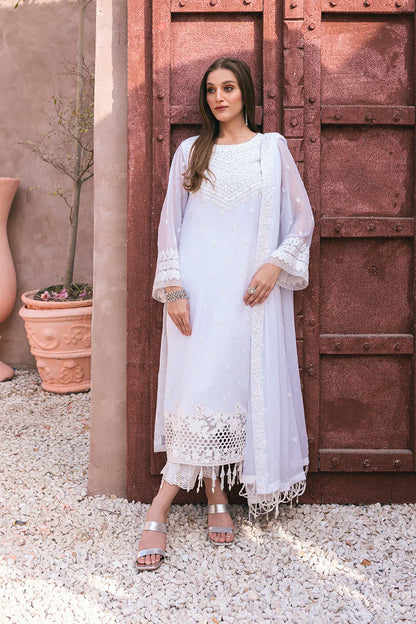 Azure | Embroidered Ensembles 3 Pcs | Snow Haze - House Of Anaya