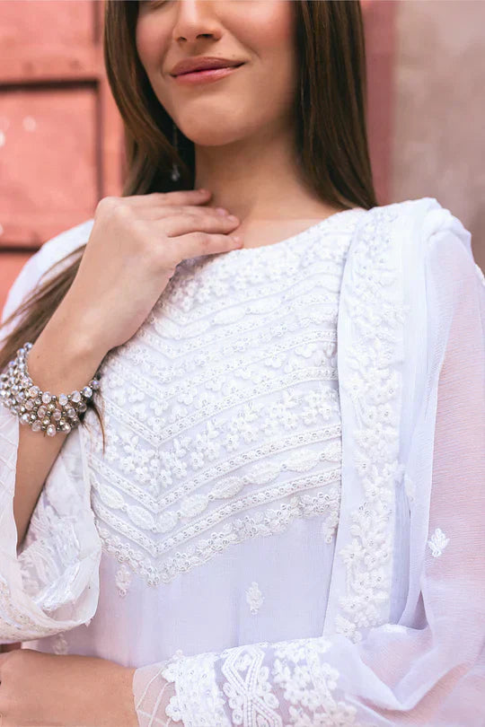 Azure | Embroidered Ensembles 3 Pcs | Snow Haze - House Of Anaya