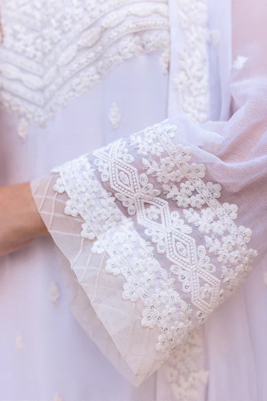 Azure | Embroidered Ensembles 3 Pcs | Snow Haze - House Of Anaya