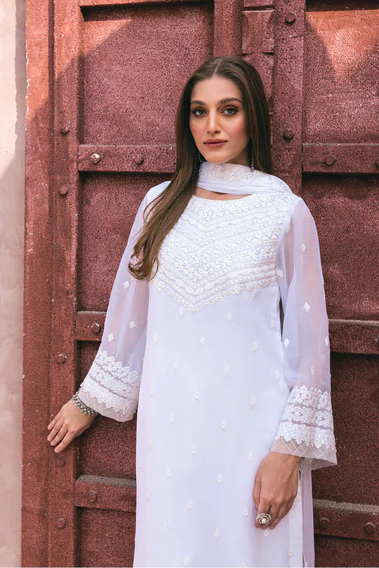 Azure | Embroidered Ensembles 3 Pcs | Snow Haze - House Of Anaya