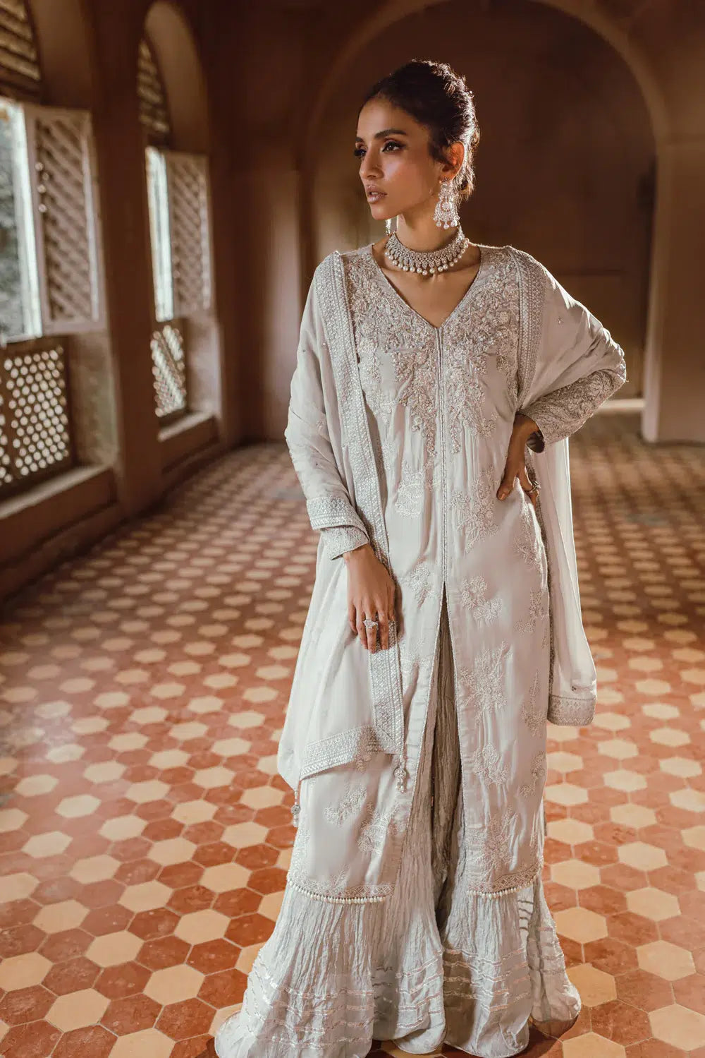 Azure | Embroidered Formals | Snowfall - House Of Anaya