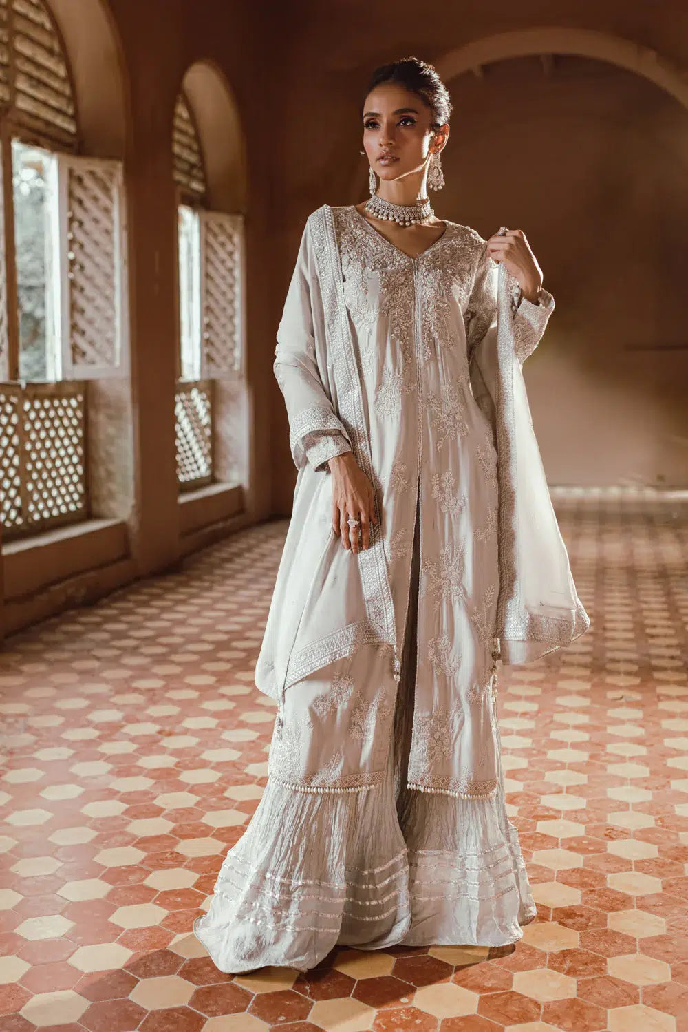 Azure | Embroidered Formals | Snowfall - House Of Anaya