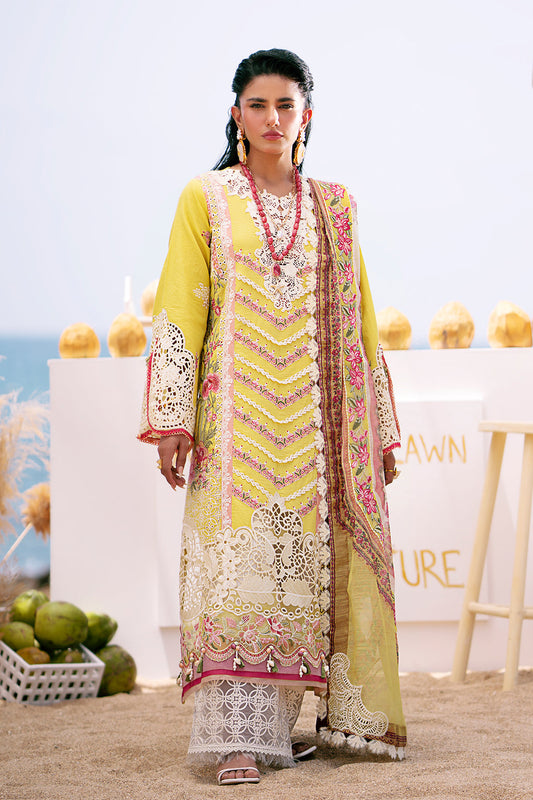 AJR Couture | Dastan Luxury Lawn 25 | Sunset - House Of Anaya
