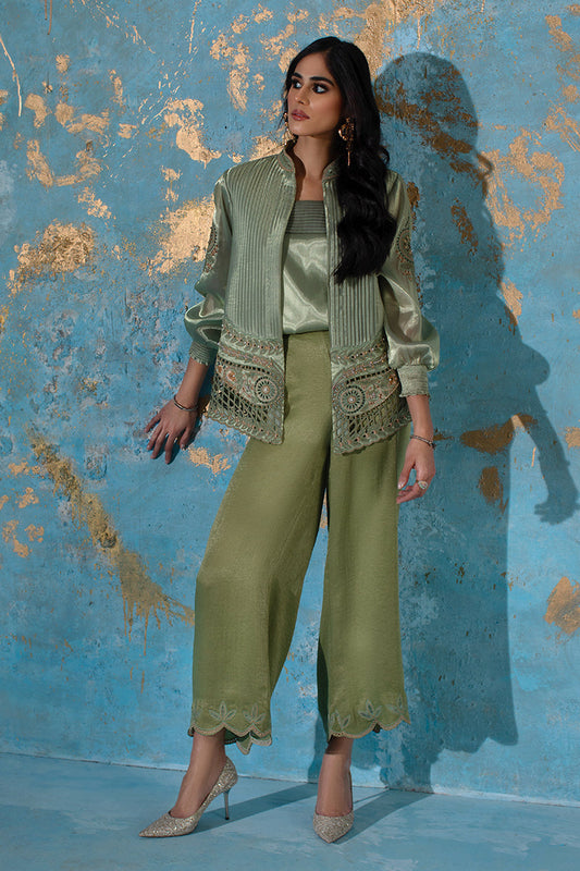 Wardha Saleem | Luxury Pret Fusion Wear | CHANTAL - JACKET SET (3 PC) - House Of Anaya