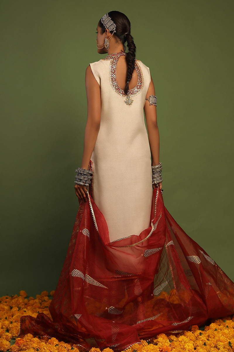 Wardha Saleem | Luxury Pret Traditional Wear | NAQSH - SHIRT WITH IZAAR (2 PC) - House Of Anaya