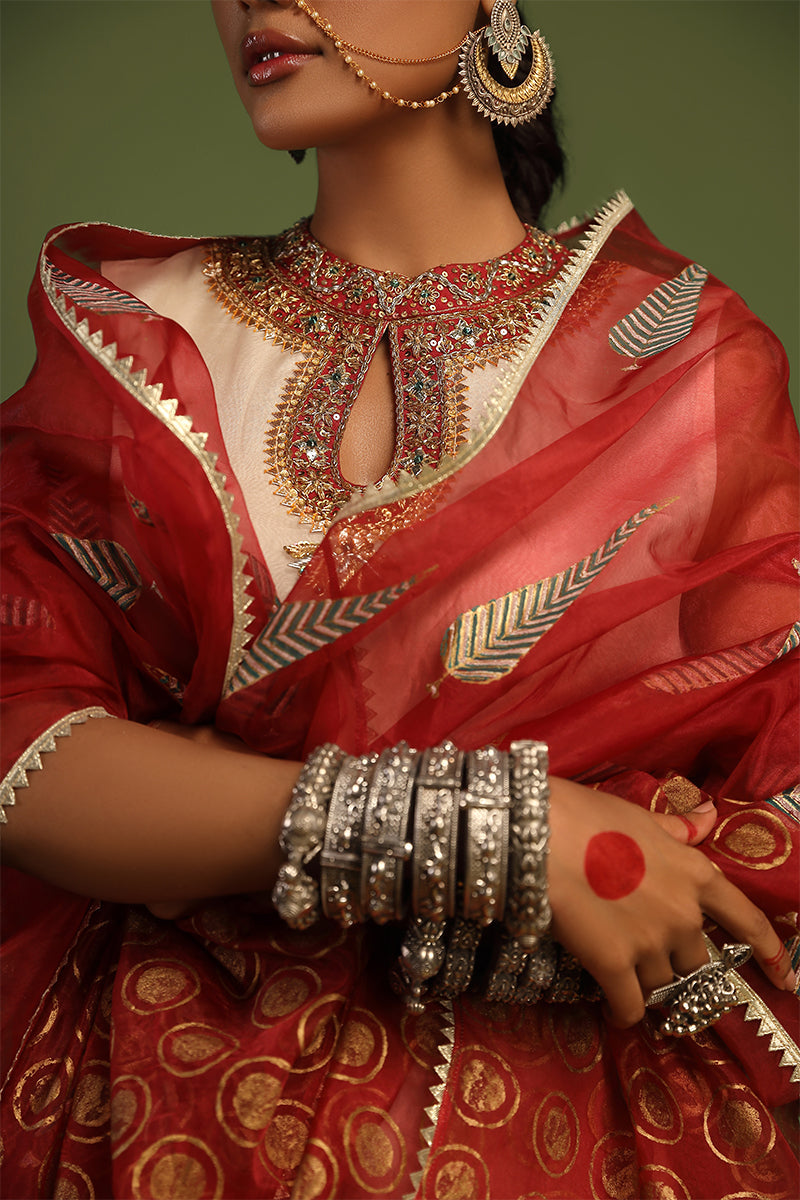 Wardha Saleem | Luxury Pret Traditional Wear | NAQSH - SHIRT WITH IZAAR (2 PC) - House Of Anaya