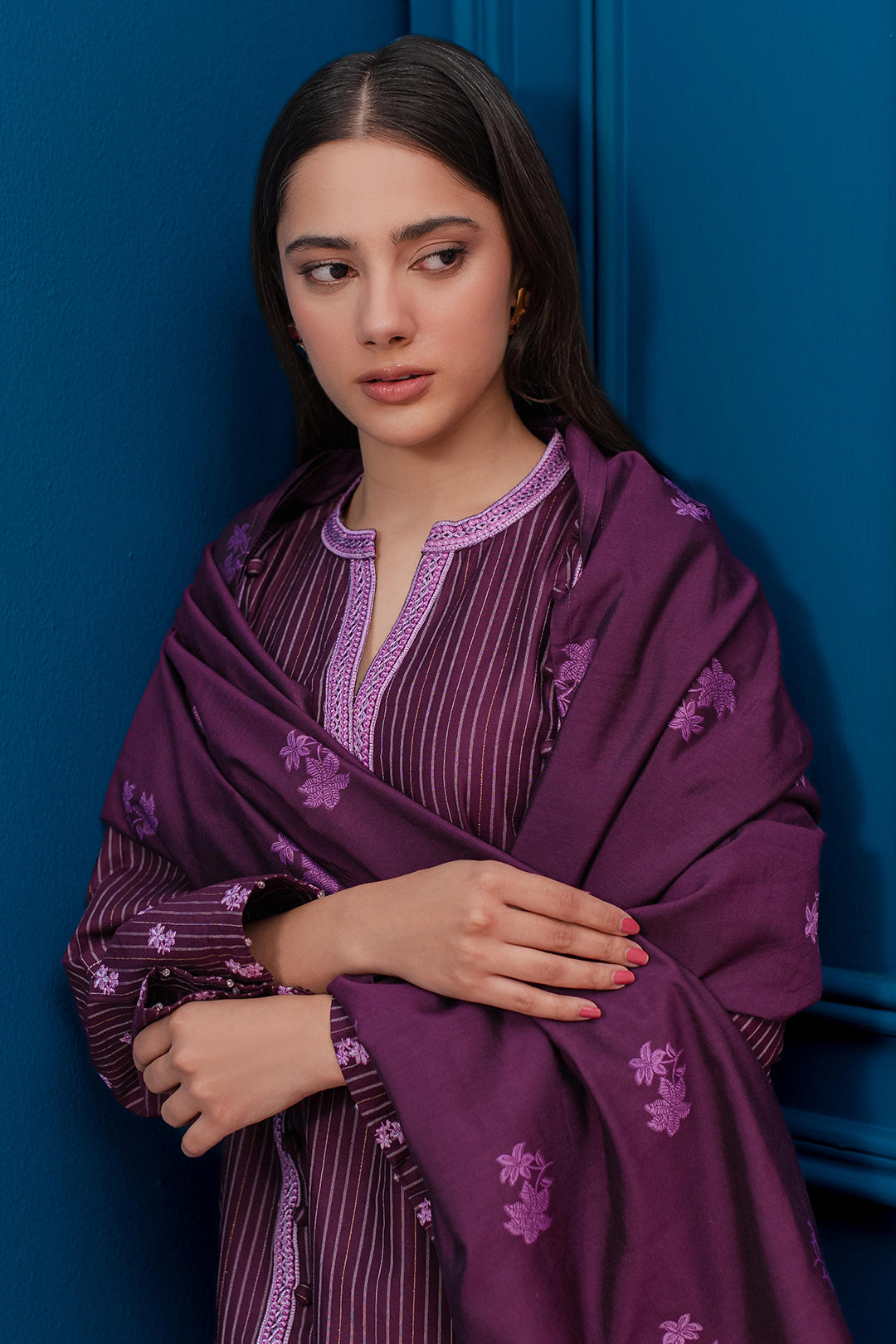 Zellbury | Winter Pret | Embroidered Kurta Dupatta Trouser - 1278 - Libasekhas
