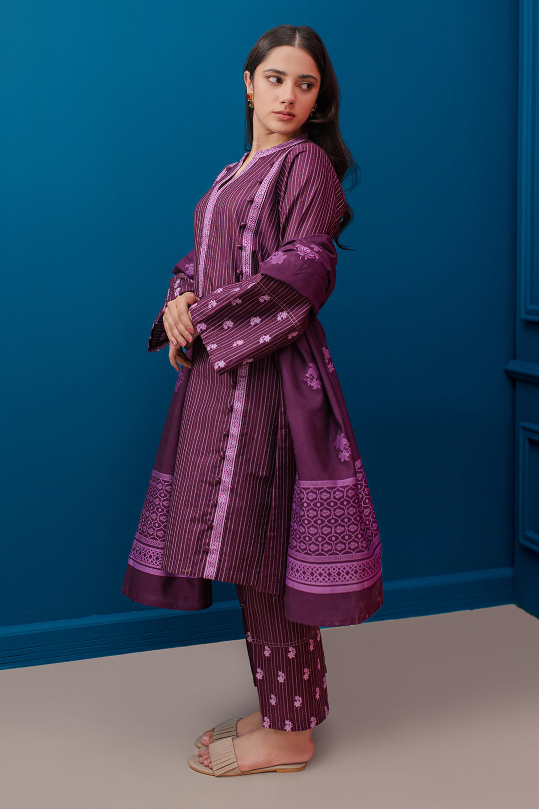 Zellbury | Winter Pret | Embroidered Kurta Dupatta Trouser - 1278 - Libasekhas