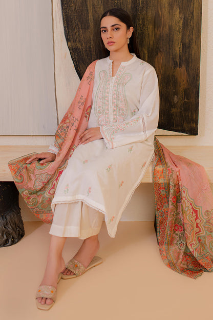 Zellbury | Summer Pret | Embroidered Kurta Dupatta - 3330 - Libasekhas