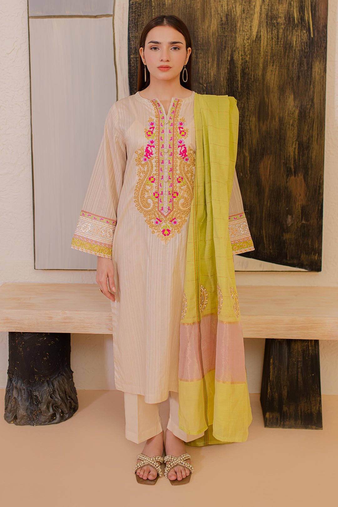 Zellbury | Summer Pret | Embroidered Kurta Dupatta - 1094 - Libasekhas