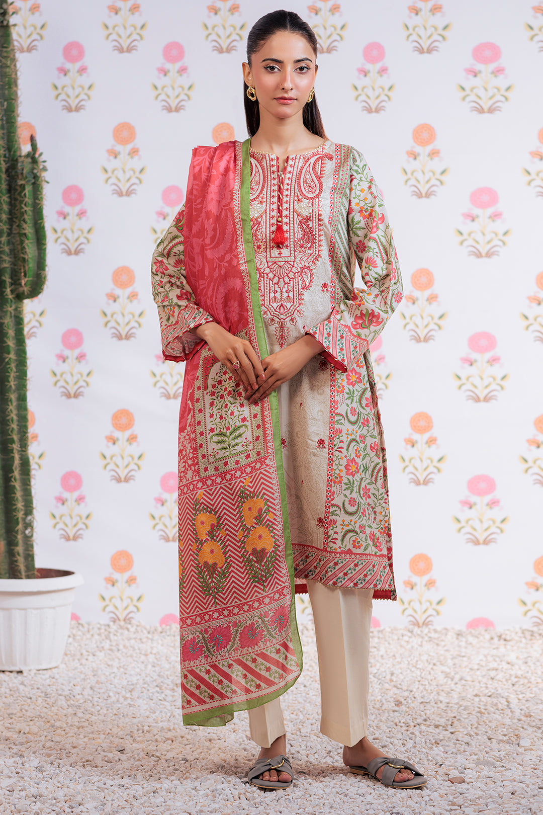 Zellbury | Summer Pret | Embroidered Kurta Dupatta - 1895 - Libasekhas