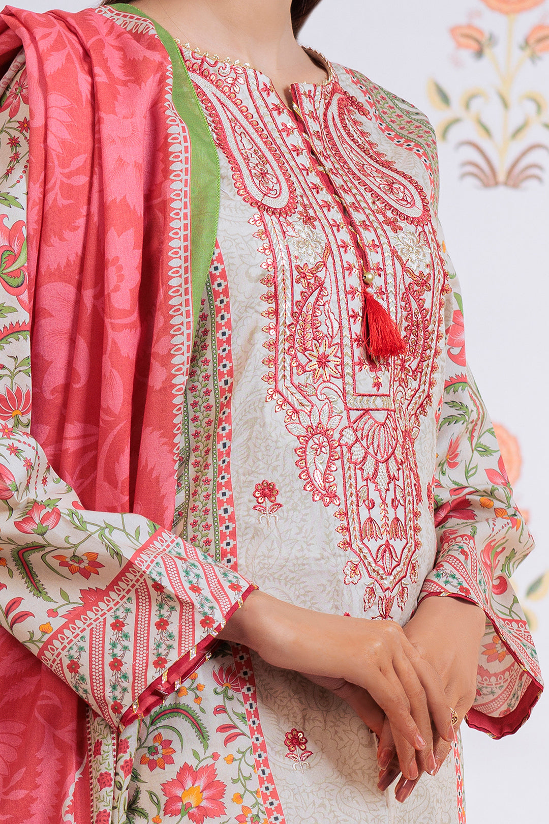 Zellbury | Summer Pret | Embroidered Kurta Dupatta - 1895 - Libasekhas