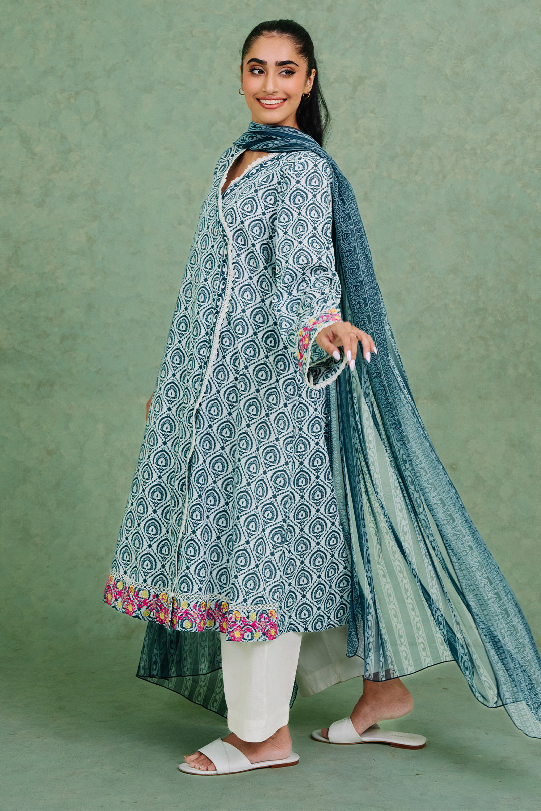 Zellbury | Summer Pret | Embroidered  Kurta Dupatta - 1897 - Libasekhas