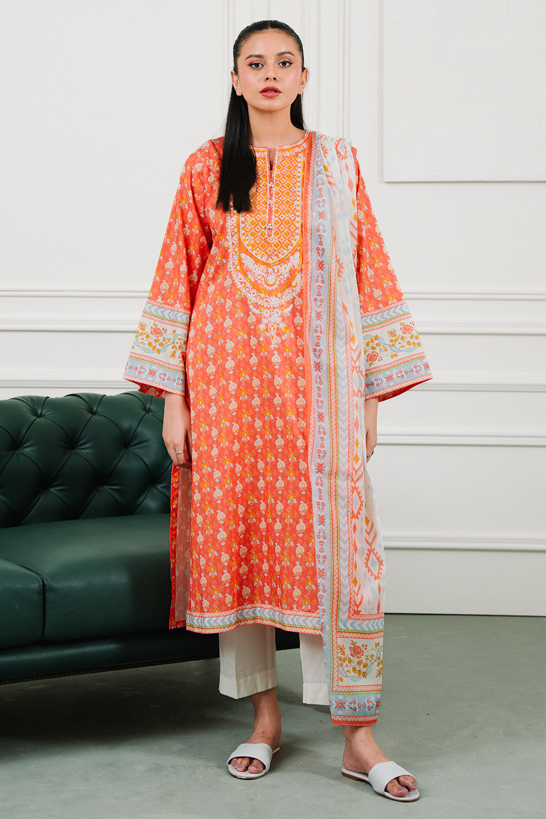 Zellbury | Summer Pret | Embroidered  Kurta Dupatta - 1902 - Libasekhas