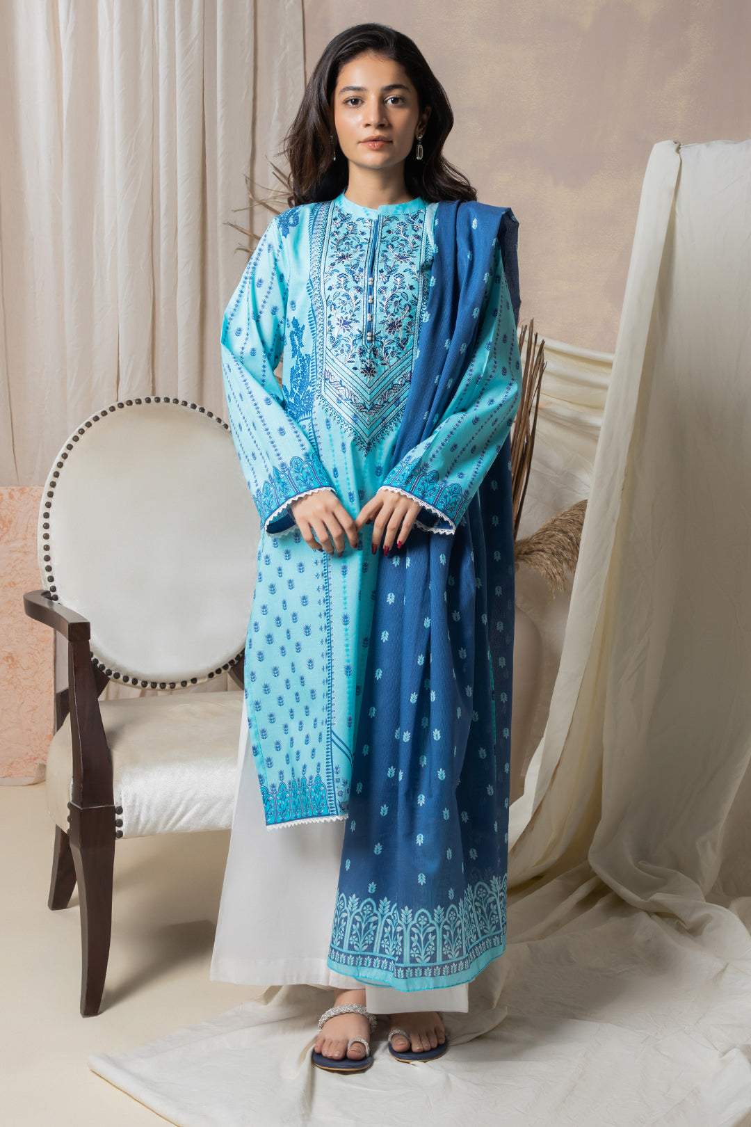 Zellbury | Summer Pret | Embroidered Kurta Dupatta - 2070 - Libasekhas