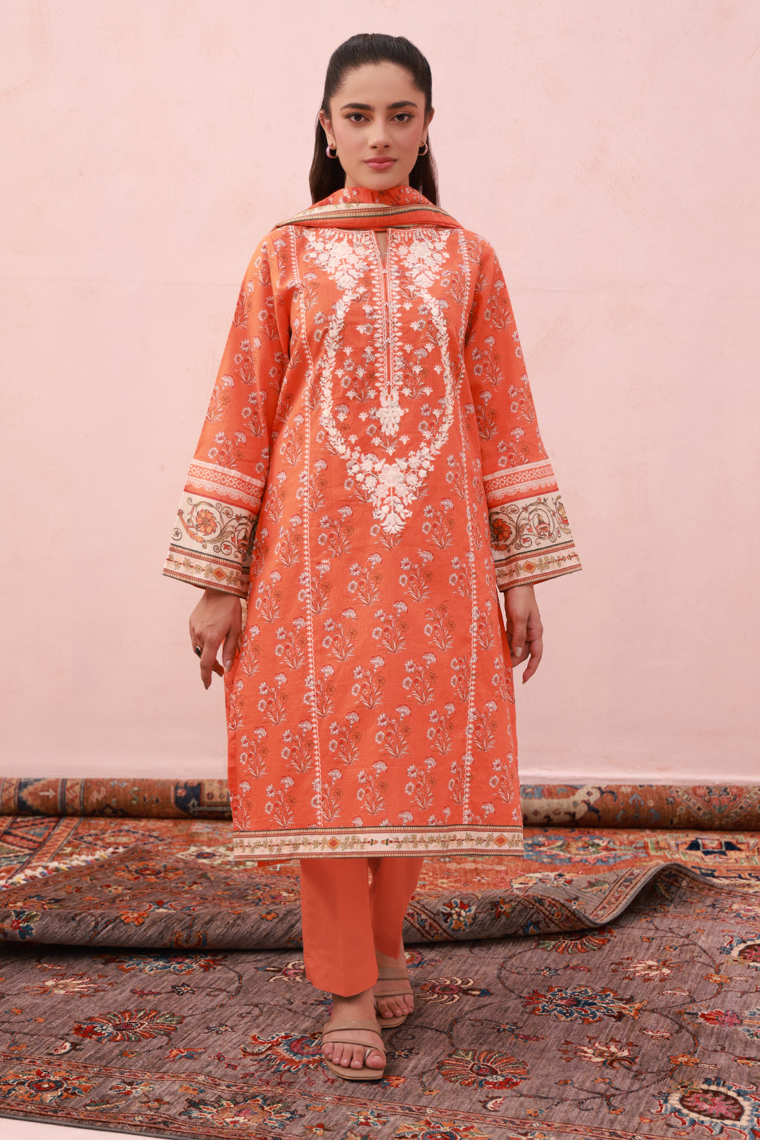 Zellbury | Summer Pret | Embroidered Kurta Dupatta Trouser - 1962 - Libasekhas