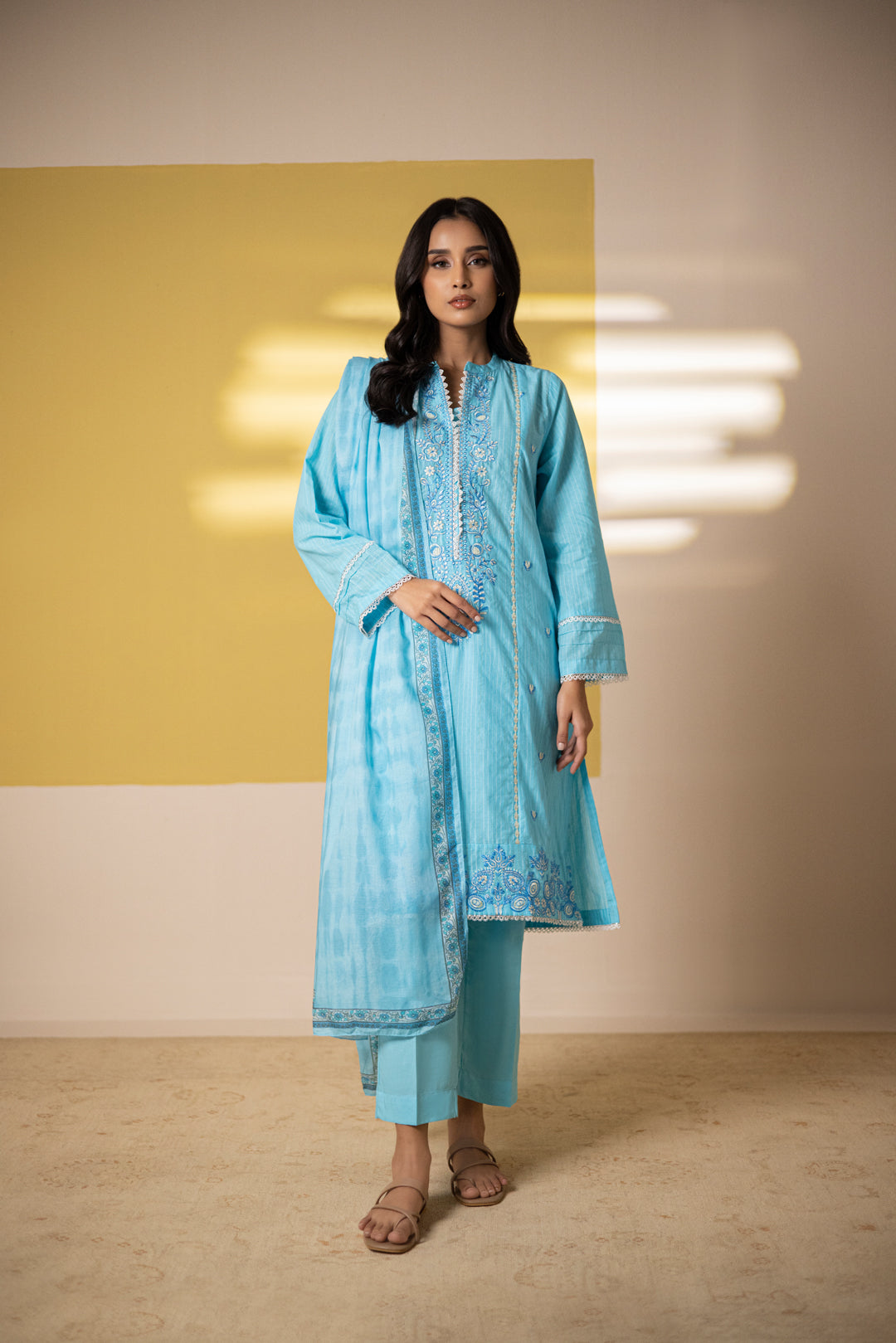 Zellbury | Summer Pret | Embroidered Kurta Dupatta Trouser - 1965 - Libasekhas
