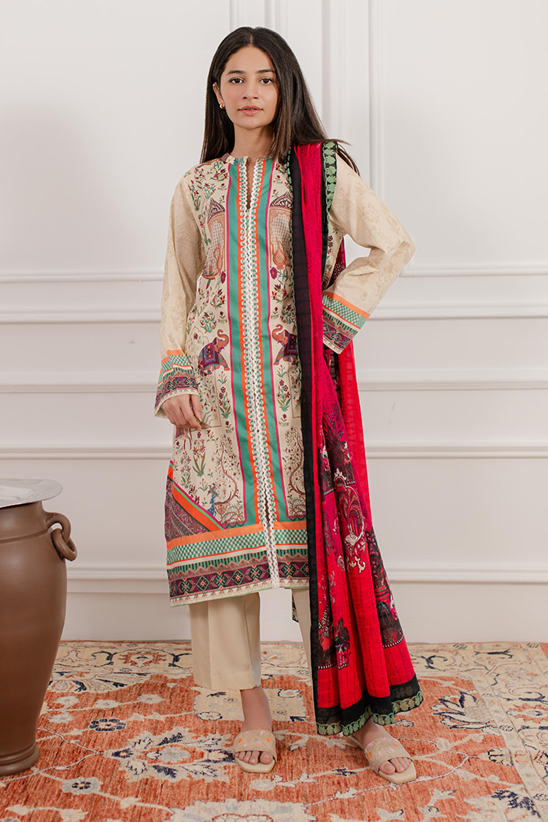 Zellbury | Summer Pret | Kurta Dupatta Trouser - 2098 - Libasekhas