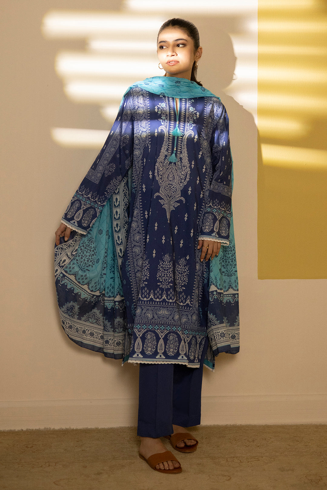 Zellbury | Summer Pret | Kurta Dupatta Trouser - 2102 - Libasekhas
