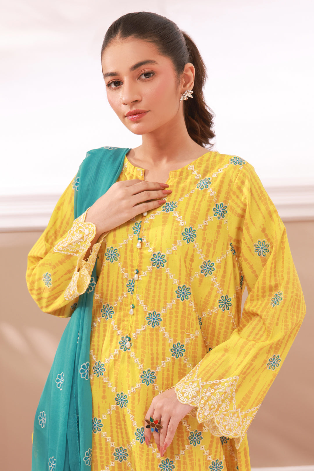 Zellbury | Summer Pret | Embroidered Kurta Dupatta Trouser - 2133 - Libasekhas