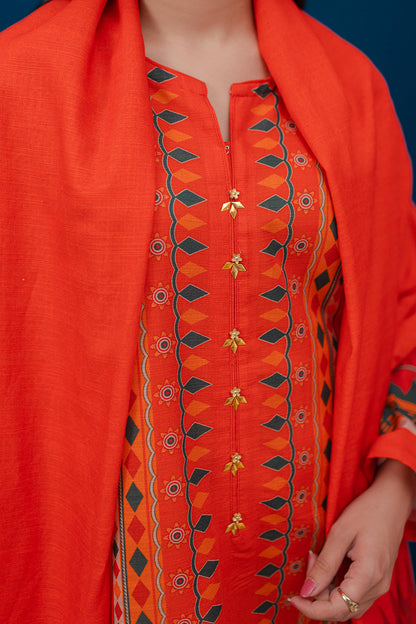Zellbury | Winter Pret | Kurta Dupatta - 3053 - Libasekhas