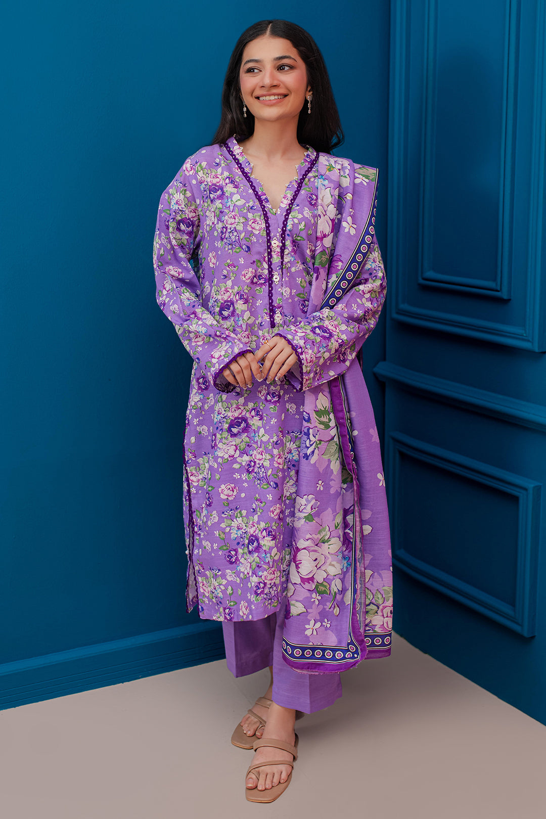Zellbury | Winter Pret | Kurta Dupatta Trouser - 2948 - Libasekhas