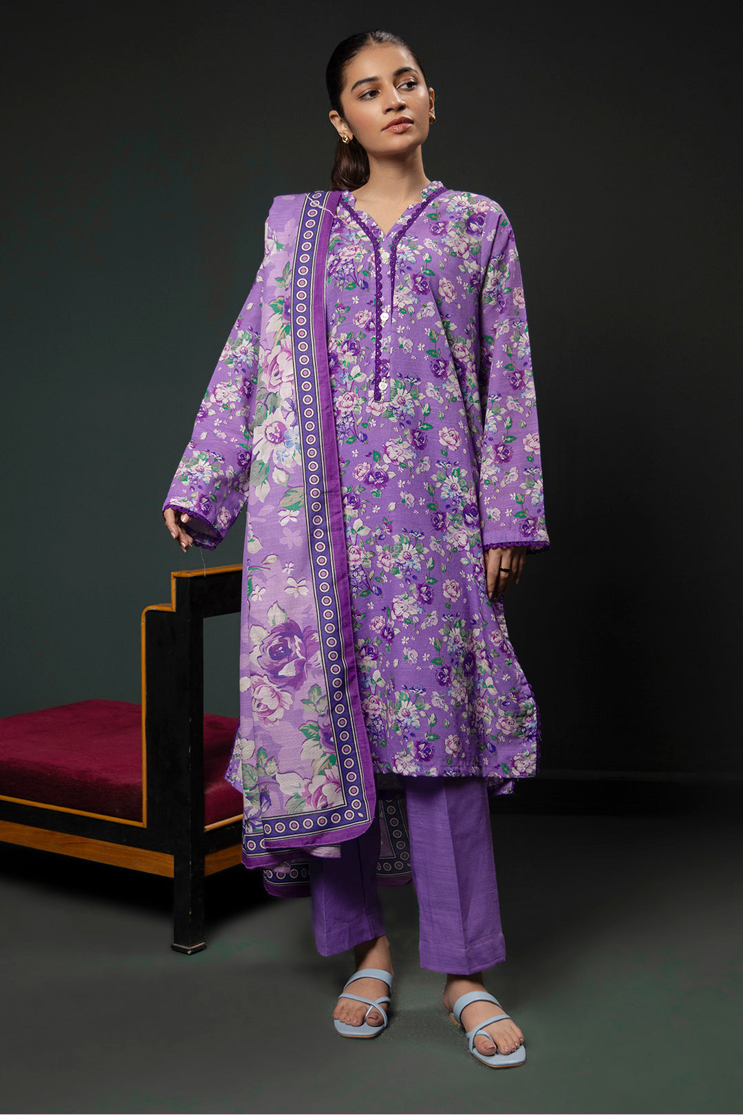 Zellbury | Winter Pret | Kurta Dupatta Trouser - 2948 - Libasekhas