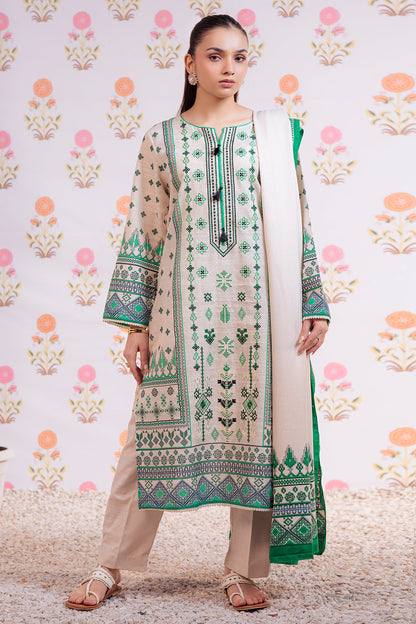 Zellbury | Winter Pret | Embroidered Kurta Dupatta Trouser - 3075 - Libasekhas