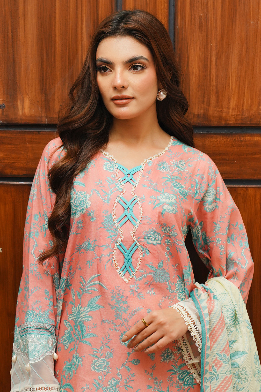 Zellbury | Unstitched 2 Piece Cambric | Embroidered Shirt Dupatta - 0106 - Libasekhas