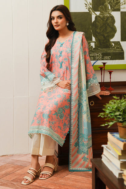 Zellbury | Unstitched 2 Piece Cambric | Embroidered Shirt Dupatta - 0106 - Libasekhas