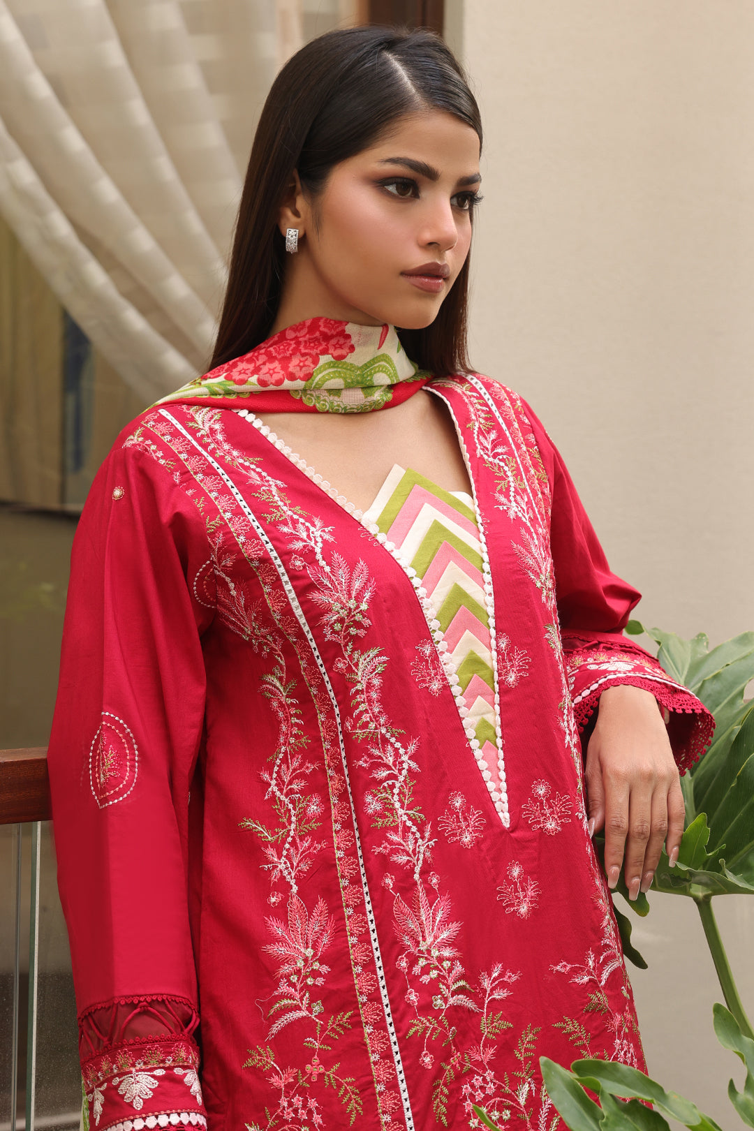 Zellbury | Unstitched 3 Piece Cambric | Embroidered Shirt Shalwar Dupatta - 0074 - Libasekhas