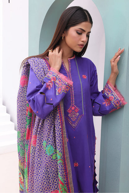Zellbury | Unstitched 3 Piece Cambric | Embroidered Shirt Shalwar Dupatta - 0082 - Libasekhas