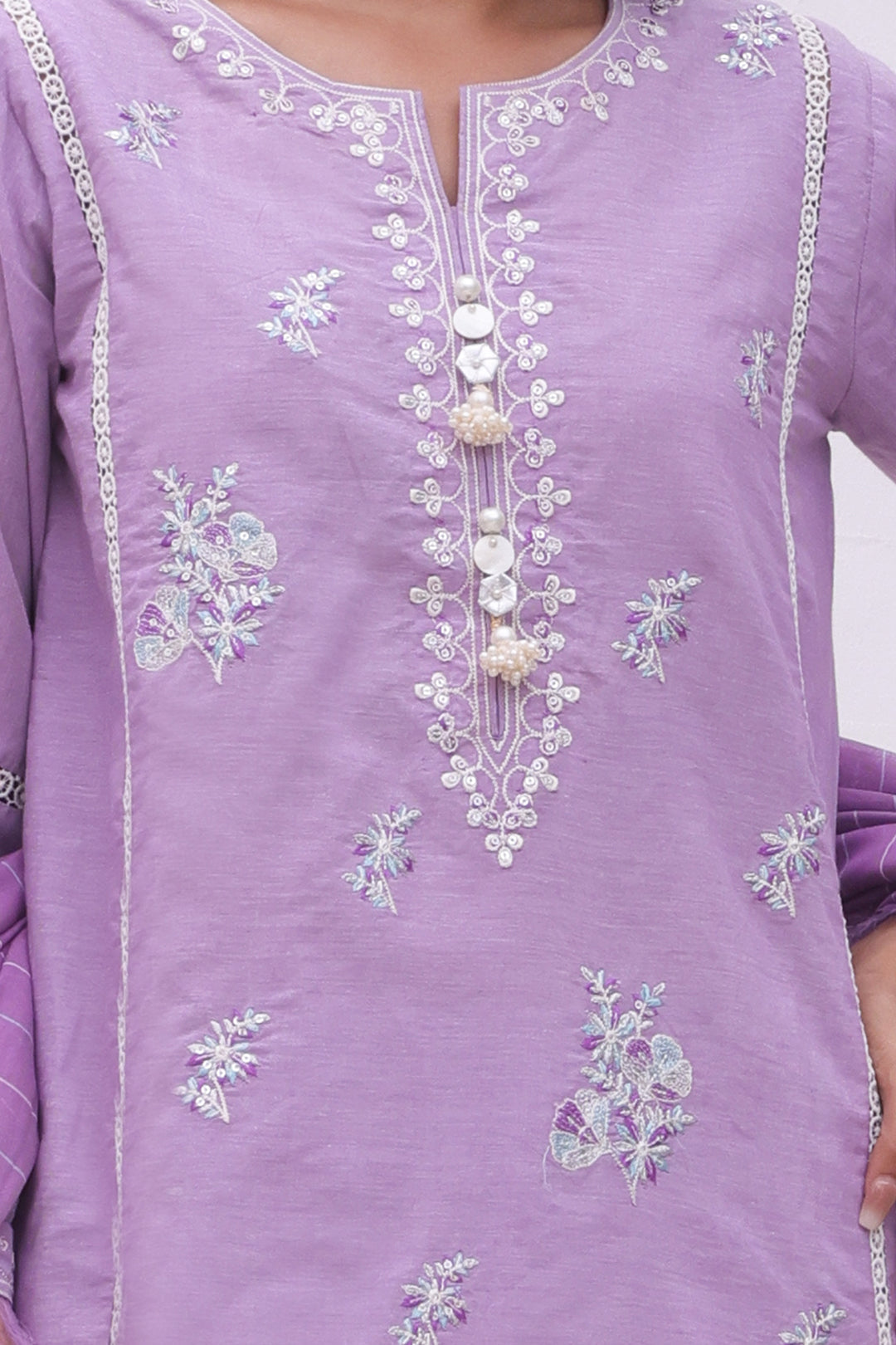 Zellbury | Unstitched 3 Piece Chambray | Embroidered Shirt Shalwar Dupatta - 0145 - Libasekhas