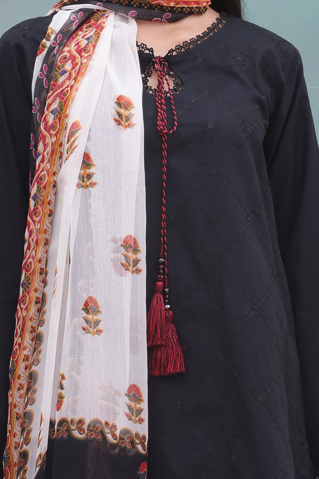 Zellbury | Unstitched 3 Piece Cambric | Embroidered Shirt Shalwar Dupatta - 0605 - Libasekhas
