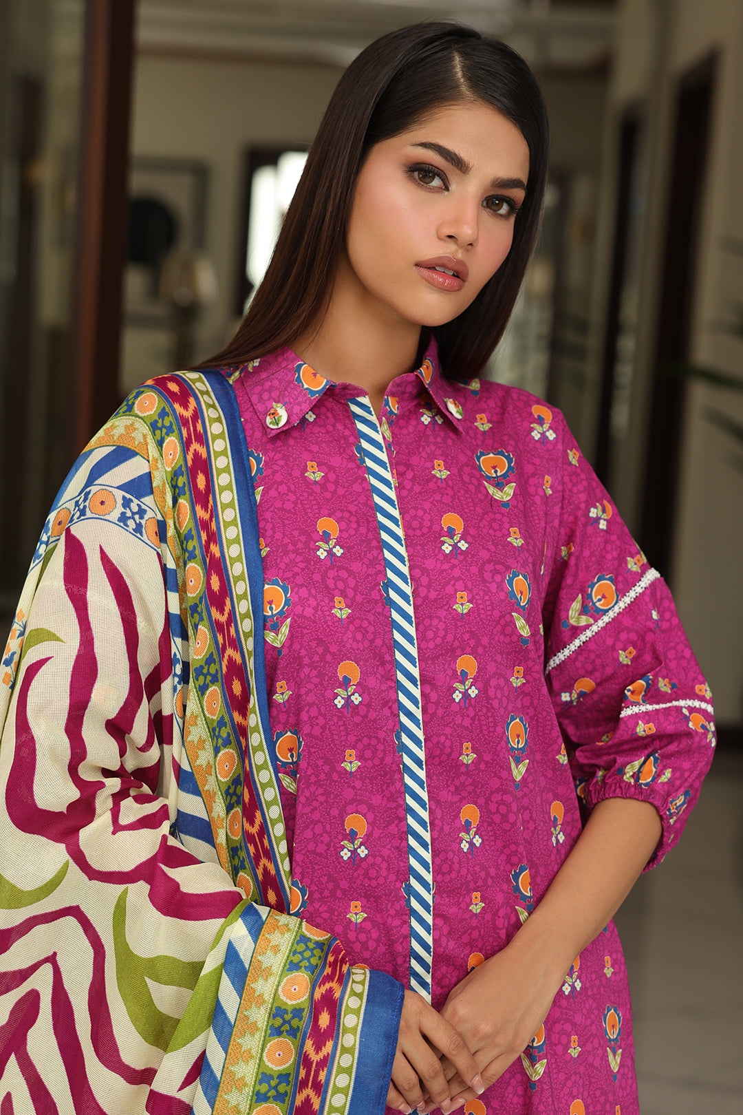 Zellbury | Unstitched 2 Piece Cambric | Shirt Dupatta - 0002 - Libasekhas